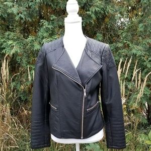 Like new black faux leather moto jacket